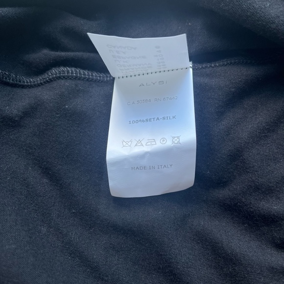 Alysi Silk Floral Striped A-line Cocktail Sleeveless Abstract Italy Dress - Picture 13 of 13